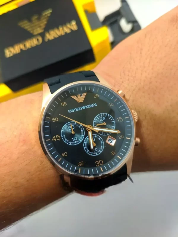 Relógio Emporio Armani Ar5905 Preto Rose Unissex Linha Luxo- 100% Funcional - Imagem 3