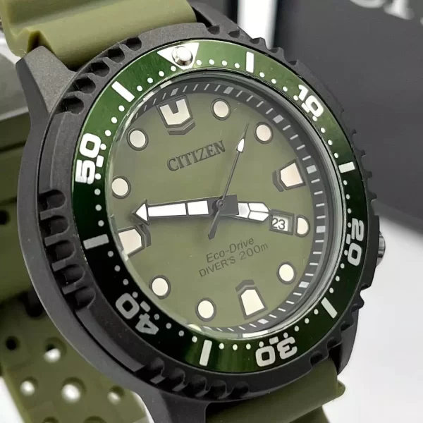 Relógio Citizen Aqualand masculino verde c/ caixa a prova dagua - Imagem 4